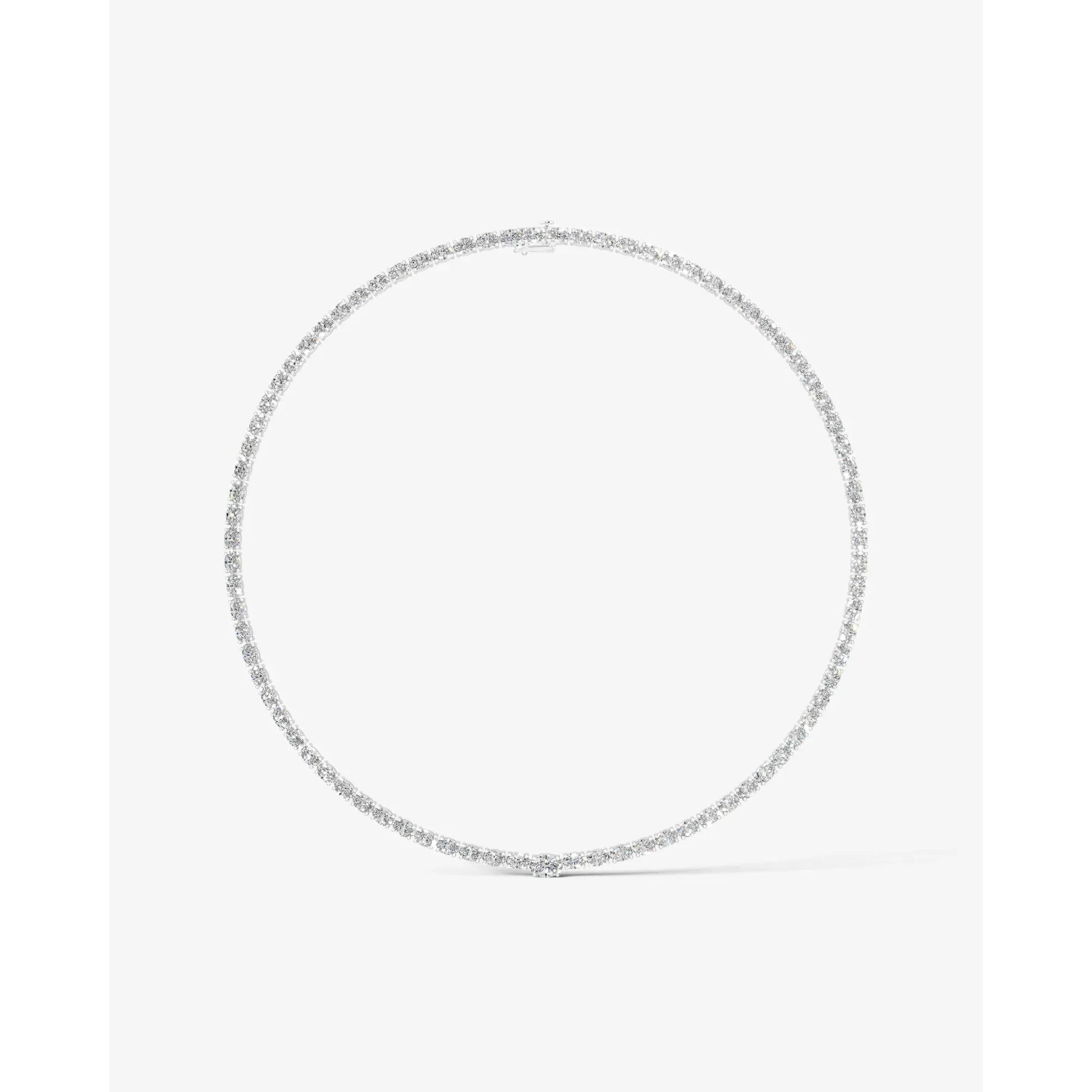 white :: statement oval lab grown diamond necklace white gold