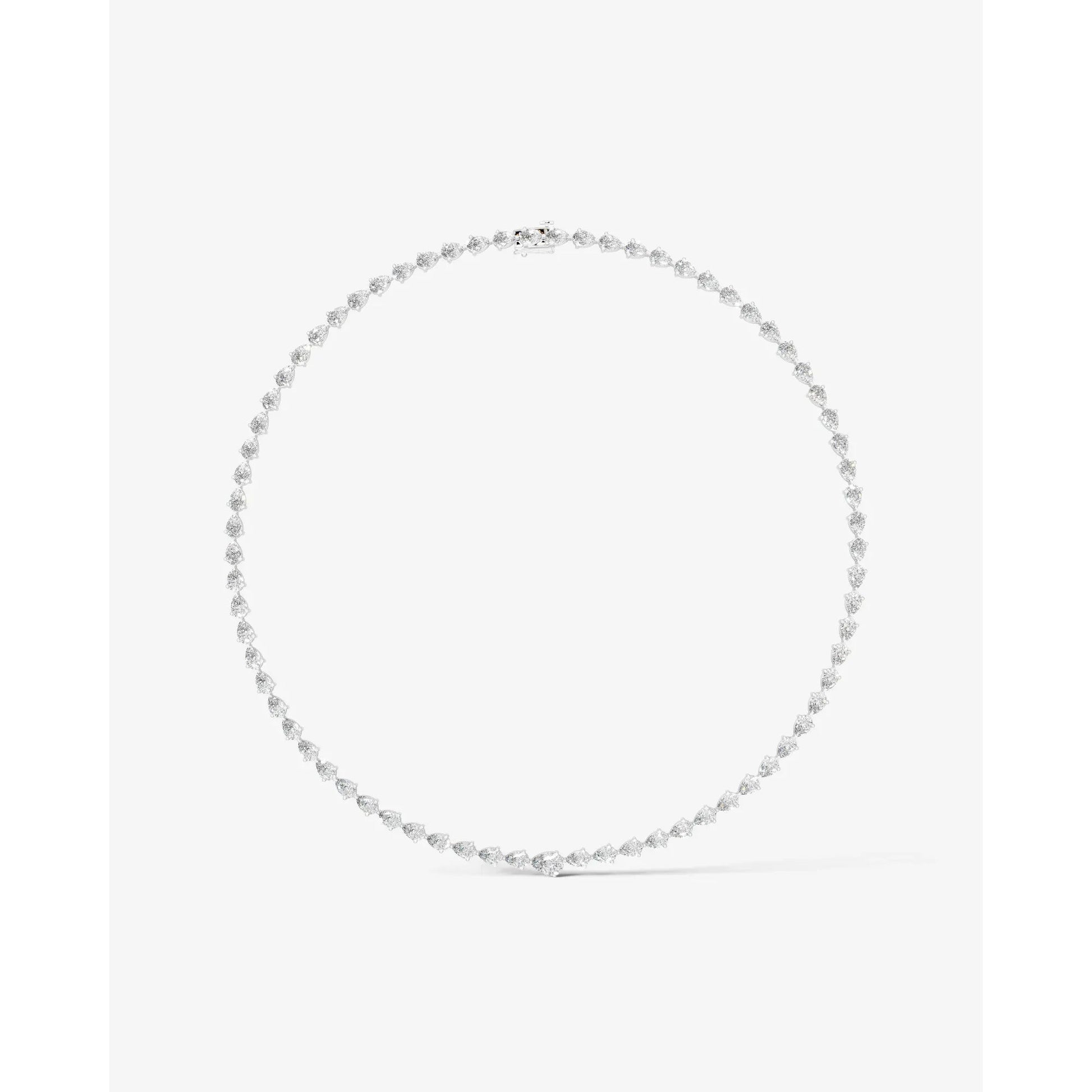 white :: statement pear lab grown diamond necklace white gold