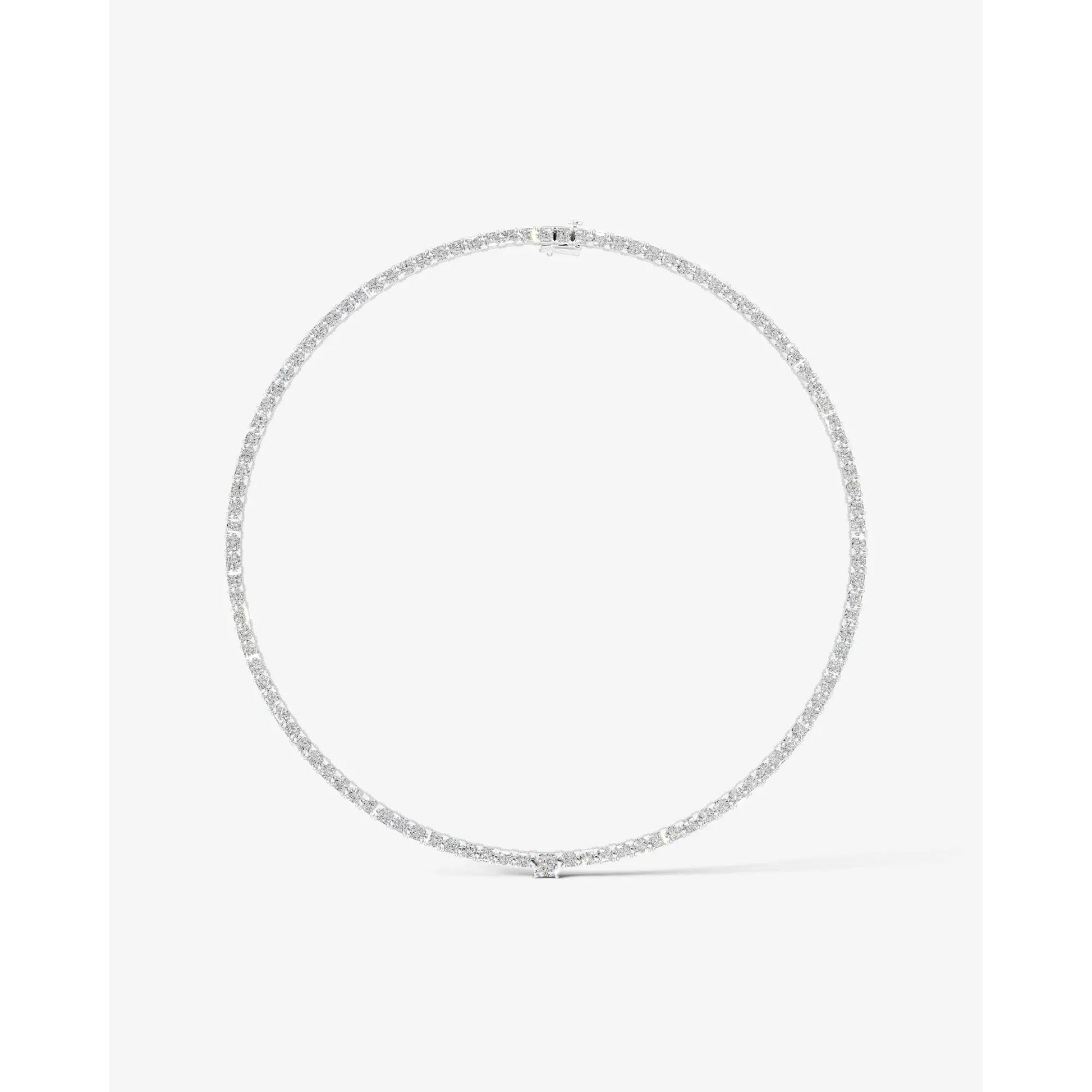 white :: statement princess lab grown diamond necklace white gold