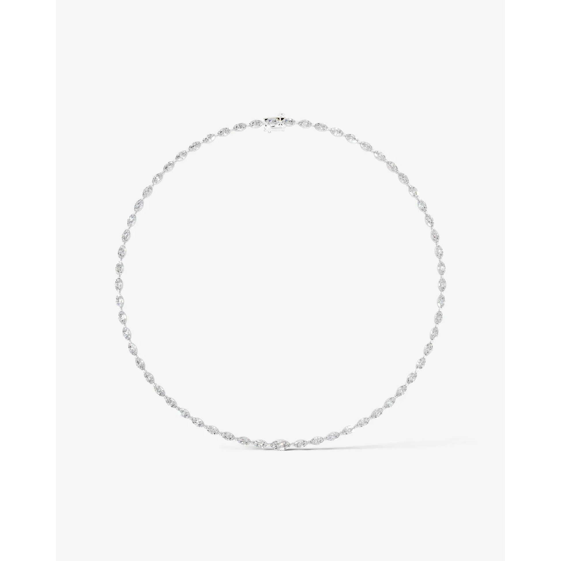 white :: statement marquise lab grown diamond necklace white gold