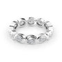 White :: Velmiquea 2.4ct oval east west bezel lab grown diamond eternity ring IGI certified white gold