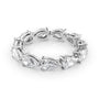 White :: Orvellae 3ct pear east west lab grown diamond eternity ring IGI certified white gold wedding band