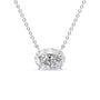 white :: oval lab grown diamond solitaire pendant necklace in polished white gold