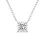 white :: 0.5 carat princess cut lab grown diamond pendant necklace in white gold