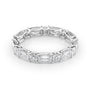 White :: Calmorae 3.5ct alternating emerald and round lab grown diamond eternity ring IGI certified white gold