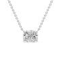 white :: 0.5 carat elongated cushion lab grown diamond pendant necklace in white gold