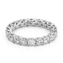 White :: Velorique 3ct round trellis lab grown diamond eternity ring IGI certified white gold luxury band
