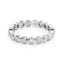 White :: Seriquea 1ct round bezel lab grown diamond eternity ring IGI certified white gold wedding band