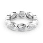 White :: Velmiquea 4ct oval east west bezel lab grown diamond eternity ring IGI certified white gold ultra luxury band