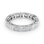 White :: Elvique 3.7ct alternating radiant and round lab grown diamond eternity ring IGI certified white gold luxury band