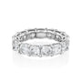 White :: Zenvellae 8ct cushion lab grown diamond eternity ring IGI certified white gold ultra luxury wedding band