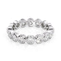 White :: Seriquea 1.5ct round bezel lab grown diamond eternity ring IGI certified white gold wedding band