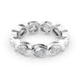 White :: Velmiquea 3.3ct oval east west bezel lab grown diamond eternity ring IGI certified white gold luxury band