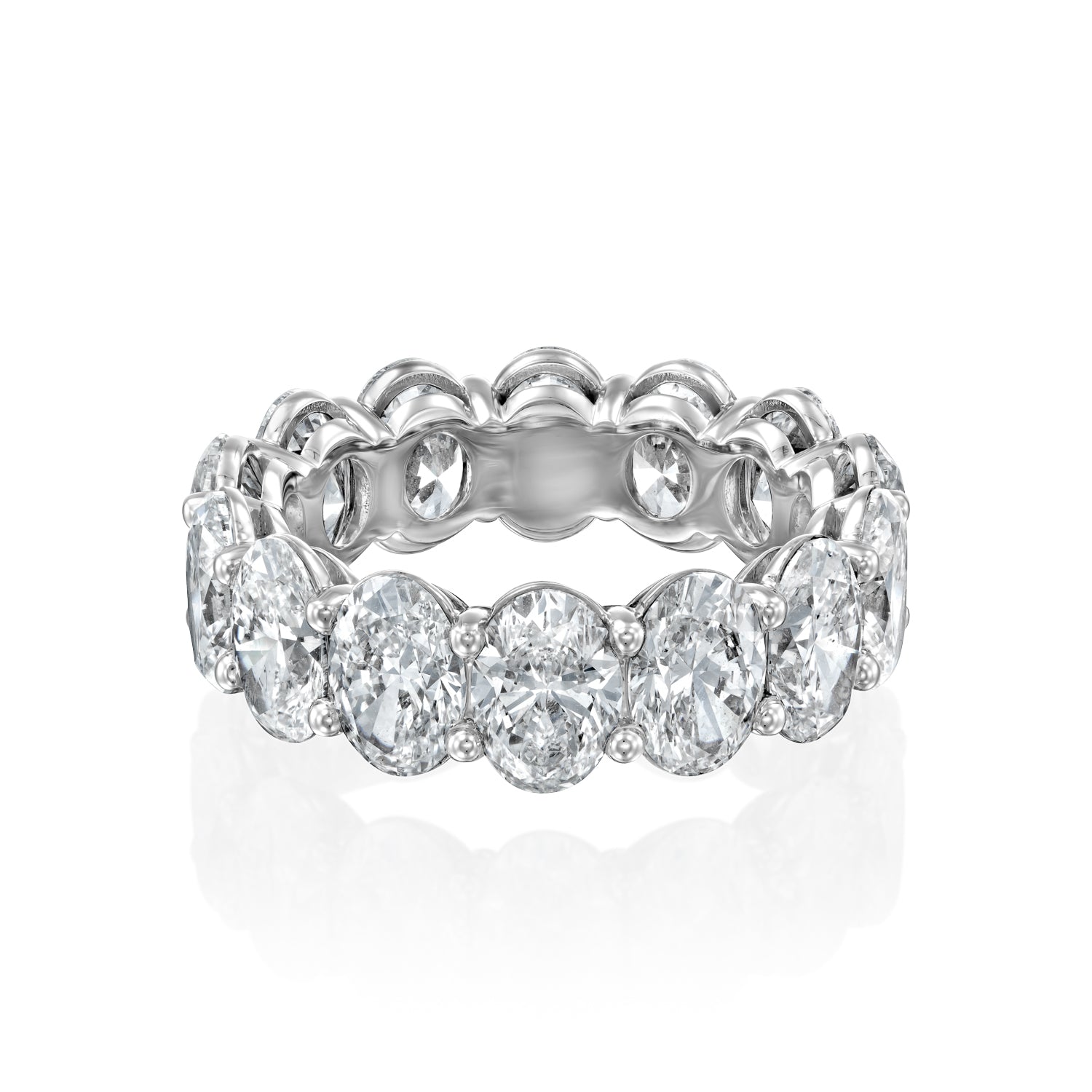 White :: Norentia 7ct oval lab grown diamond eternity ring IGI certified white gold ultra luxury wedding band