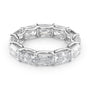White :: Lunentia 6ct east west radiant u prong lab grown diamond eternity ring IGI certified white gold ultra luxury band