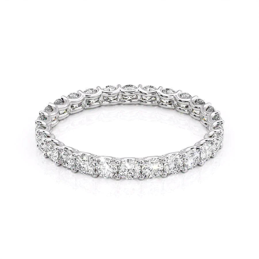 White :: Zenorique 1.2ct round u prong lab grown diamond eternity ring IGI certified white gold wedding band