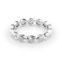 White :: Velmiquea 1.4ct oval east west bezel lab grown diamond eternity ring IGI certified white gold