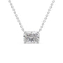 white :: 0.5 carat radiant cut lab grown diamond pendant necklace in white gold
