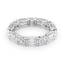 White :: Calmorae 5ct alternating emerald and round lab grown diamond eternity ring IGI certified white gold ultra luxury band