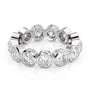 White :: Seriquea 3.5ct round bezel lab grown diamond eternity ring IGI certified white gold luxury wedding band