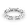 White :: Calmorae 4.2ct alternating emerald and round lab grown diamond eternity ring IGI certified white gold luxury band
