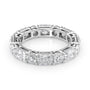 White :: Elvique 4.6ct alternating radiant and round lab grown diamond eternity ring IGI certified white gold ultra luxury band