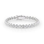 white :: 8.5 carat round bezel lab grown diamond tennis bracelet IGI certified