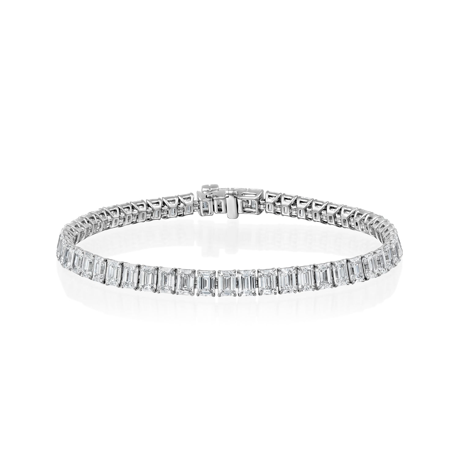 white :: 10 carat emerald lab grown diamond tennis bracelet IGI certified