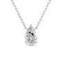 white :: 0.5 carat pear lab grown diamond pendant necklace in white gold