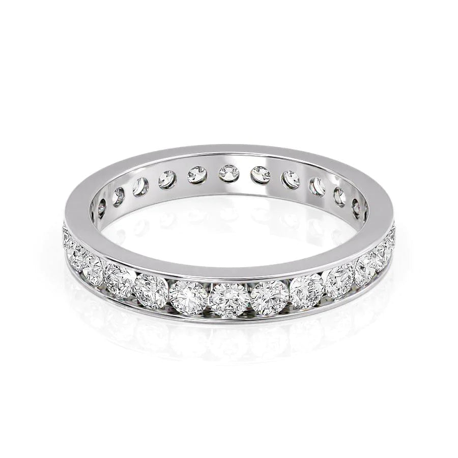 White :: Seraviquea 1.2ct round channel lab grown diamond eternity ring IGI certified white gold