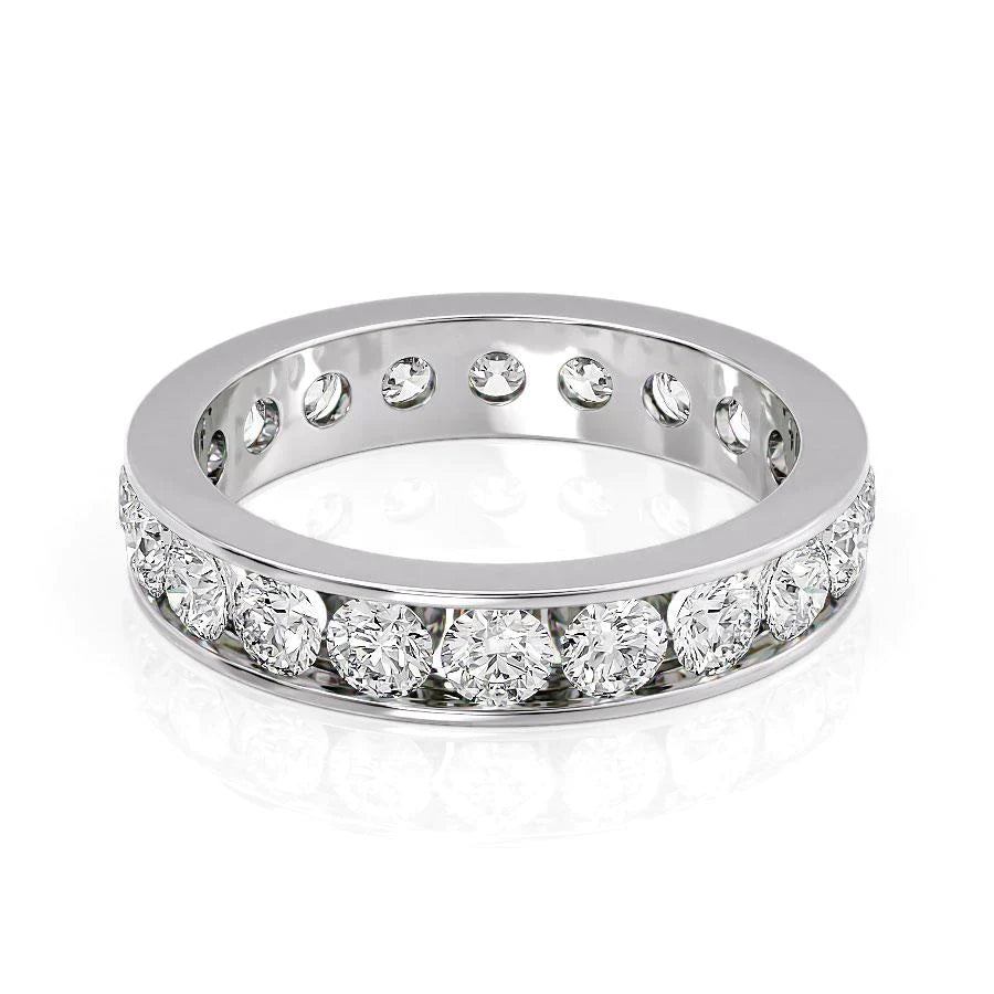White :: Seraviquea 2ct round channel lab grown diamond eternity ring IGI certified white gold