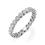 White :: half carat round bezel set lab grown diamond eternity ring white gold full band stackable ring
