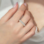 White :: 5 carat cushion cut lab grown diamond eternity ring white gold full diamond band