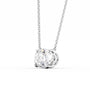 white :: elegant oval diamond pendant with petal prong setting in white gold