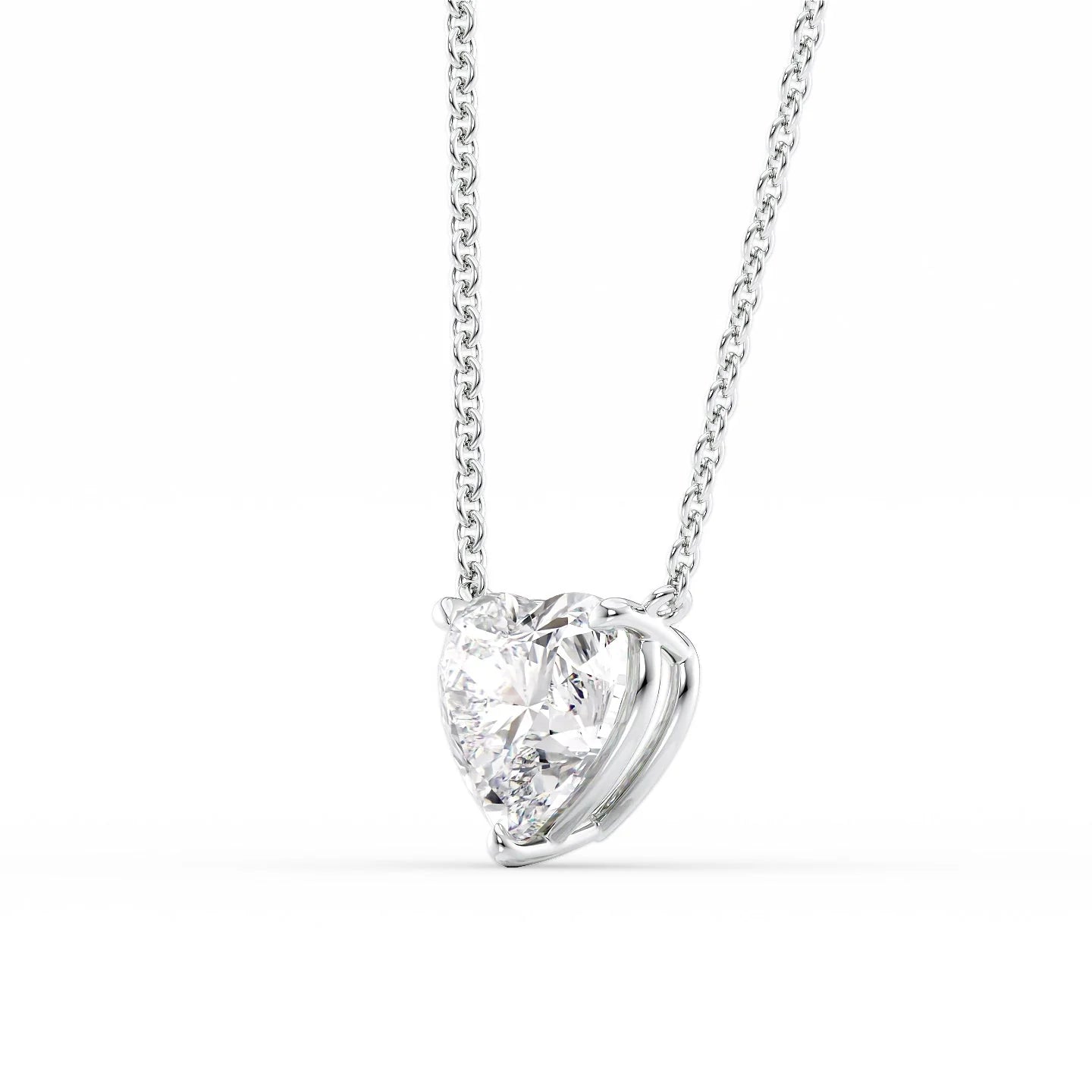 white :: 0.8 ct heart solitaire pendant with brilliant white gold setting