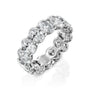 White :: 3 carat oval lab grown diamond eternity ring white gold full diamond band