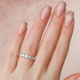 White :: 4 carat round u prong lab grown diamond eternity ring white gold full diamond band