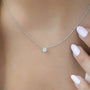 white :: 1 carat cushion diamond necklace featuring exceptional sparkle