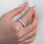 White :: IGI certified 8ct cushion lab diamond eternity ring white gold ultra premium full band