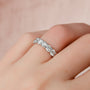 White :: IGI certified 4ct round lab diamond u prong eternity ring white gold open gallery band