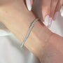 white :: 4ct luxury oval lab grown diamond tennis bracelet for women