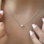 white :: 1.5 ct cushion lab diamond pendant crafted in premium white gold