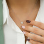 white :: 1.5 ct elongated cushion lab diamond pendant crafted in white gold