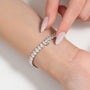 white :: 15ct luxury oval lab grown diamond tennis bracelet for women