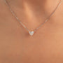 white :: 1 carat heart shaped diamond necklace crafted in white gold