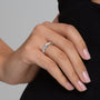 White :: IGI certified 2.4ct oval lab diamond east west bezel eternity ring white gold full band