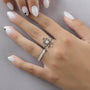 White :: IGI certified 2ct round lab diamond u prong eternity ring white gold open gallery band