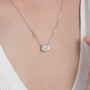 white :: 1.5 ct emerald lab diamond pendant crafted in white gold