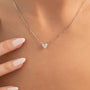 white :: 1.5 ct heart cut lab diamond pendant for women