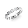White :: close up 1.4ct oval east west bezel lab grown diamond eternity ring white gold smooth finish